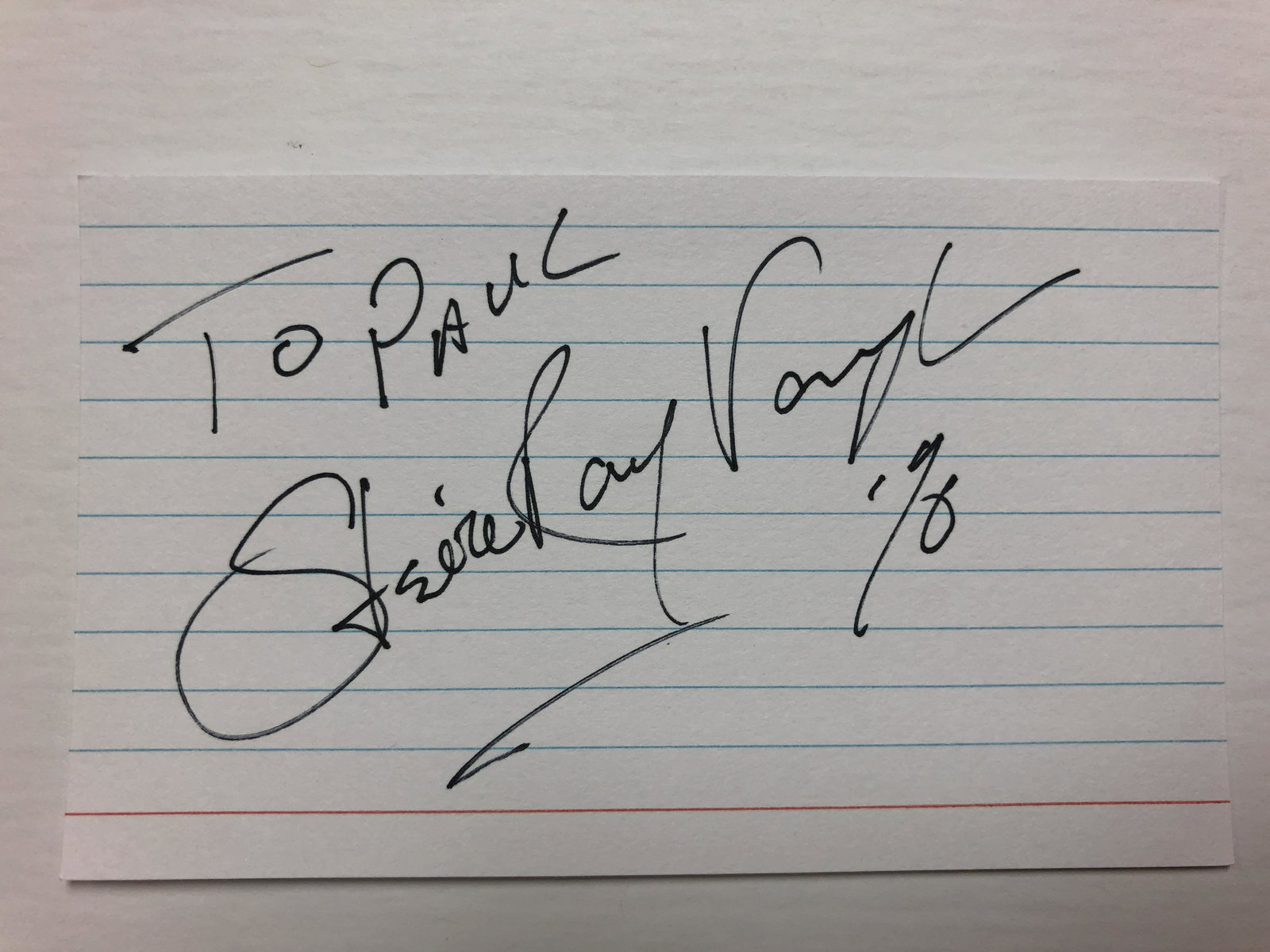 Stevie Ray Vaughan    Cut Autograph (1 of 1)