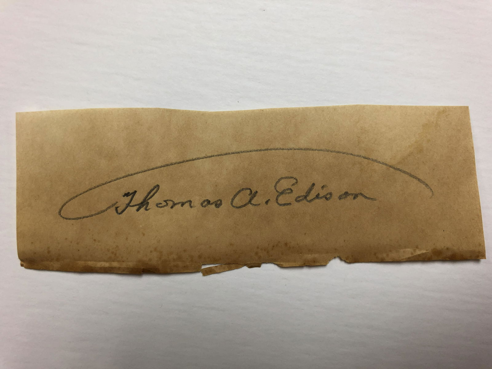 Thomas Edison    Cut Autograph (1 of 1)