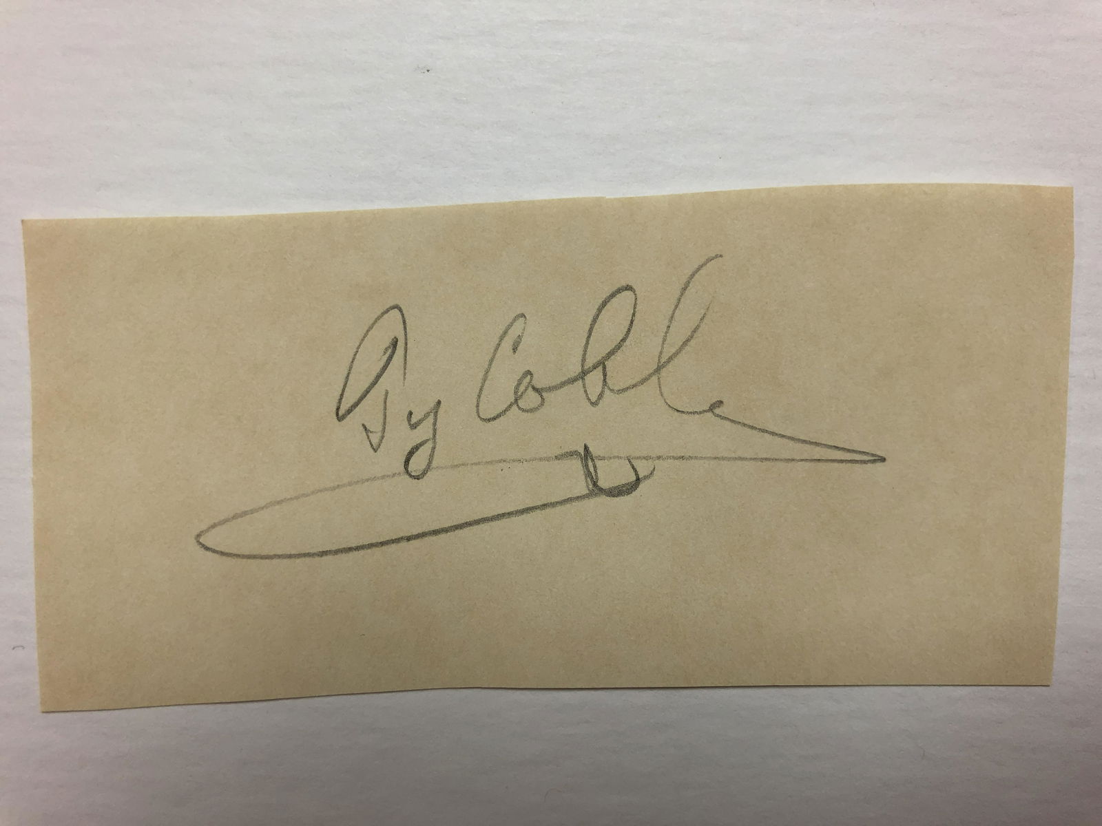 Ty Cobb    Cut Autograph (1 of 1)