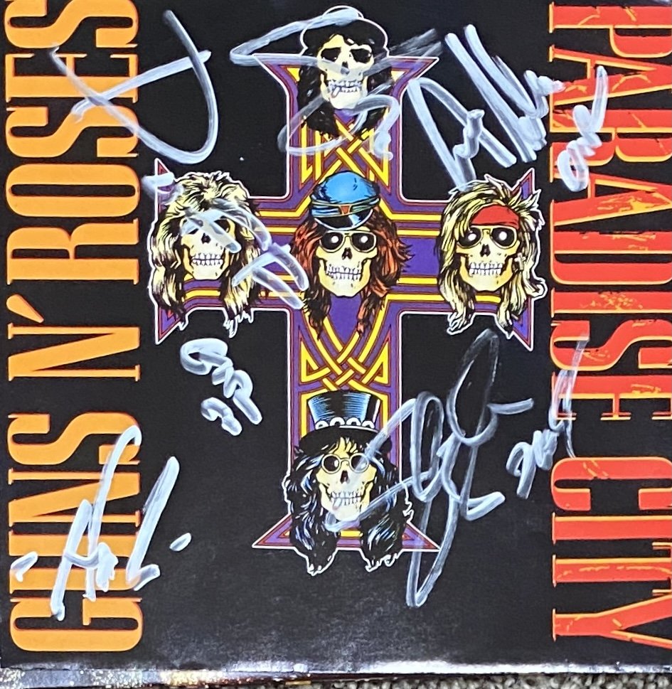 Guns and Roses Autographed 7" Single Slash Axl (1 of 1)
