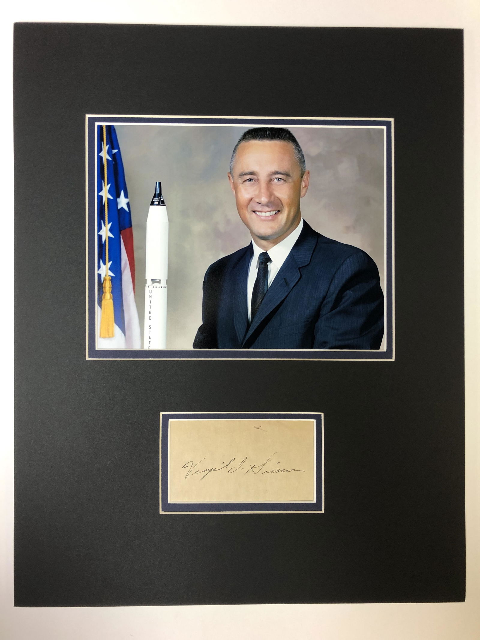 Gus Grissom Matted Autograph Display (1 of 1)
