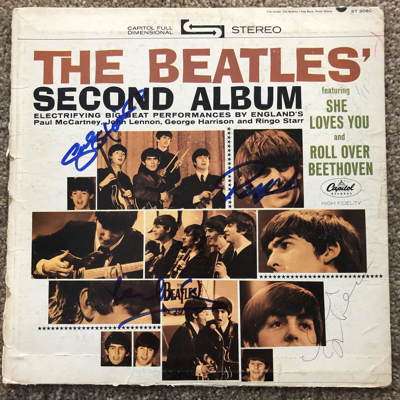 BEATLES AUTOGRAPHED ALBUM COVER: Ask any and all questions before bidding. All framed items take 2 weeks for framing. We ship every day. Once invoice is paid items usually ship within 4 days of payment, unless it is a framed item. So