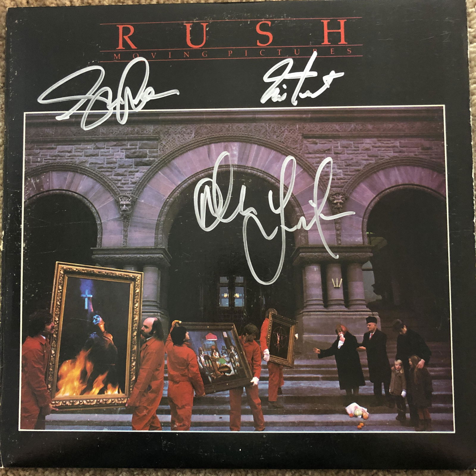 RUSH AUTOGRAPHED ALBUM COVER (1 of 1)