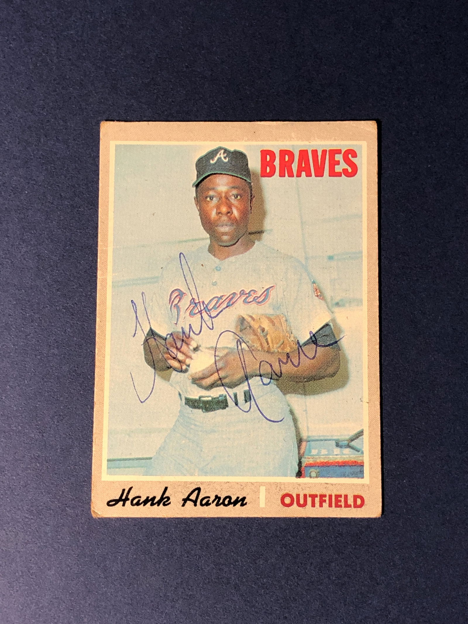 Hank Aaron Autographed Topps Card 500 (1 of 1)