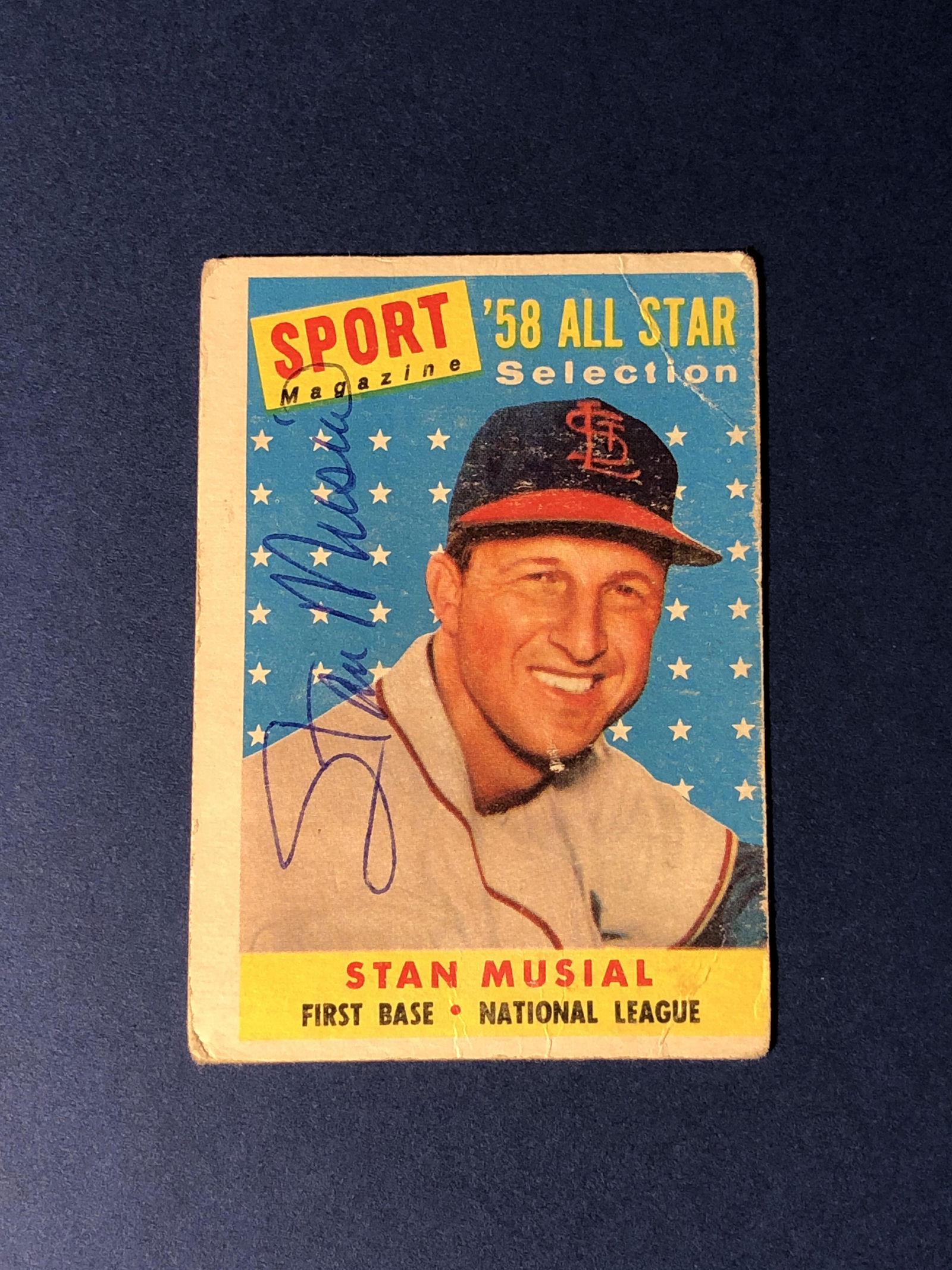 STAN MUSIAL Autographed 1958 Topps #476 (1 of 1)