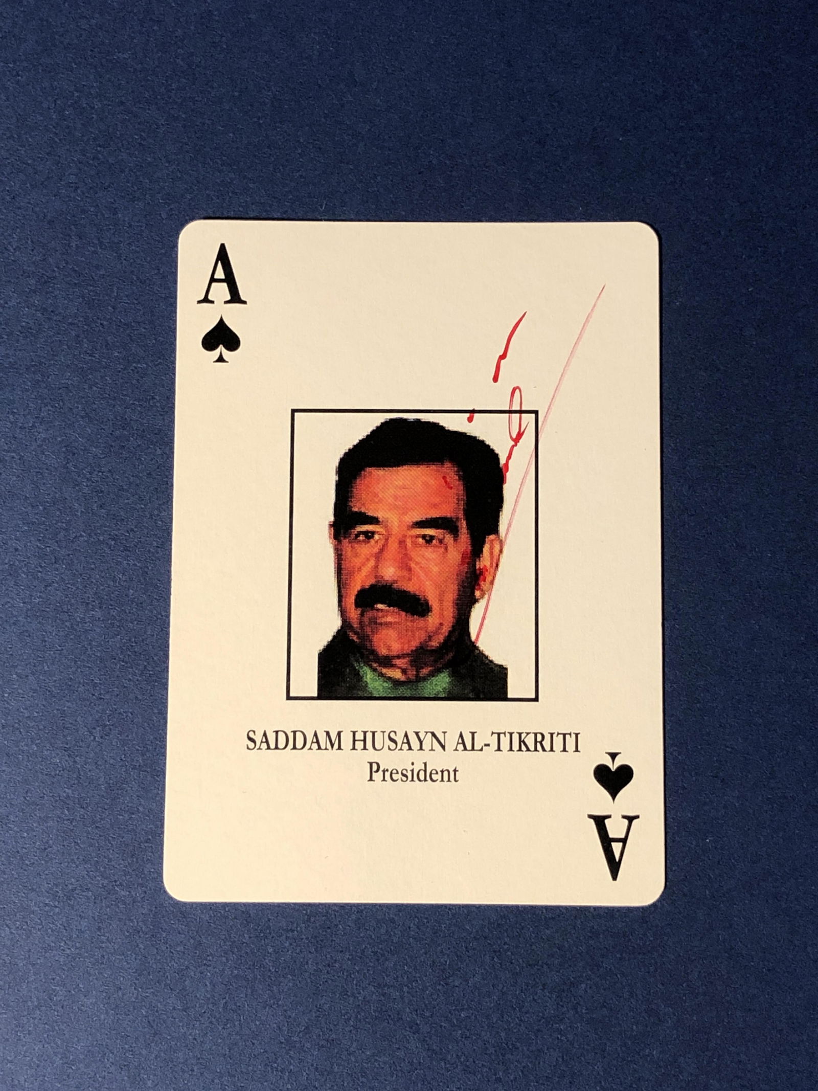 SADDAM HUSAYN Autographed IRAQ MOST WANTED PLAYING CARD (1 of 1)