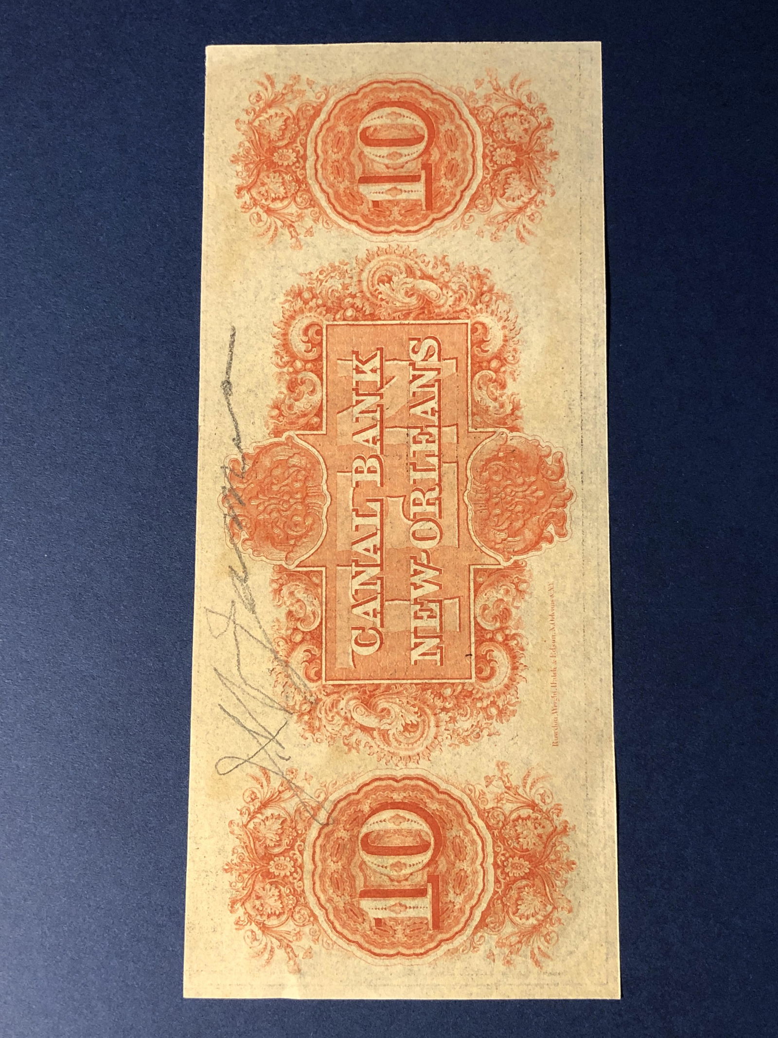 JESSE JAMES SIGNED CANAL BANK $10 BILL (1 of 1)