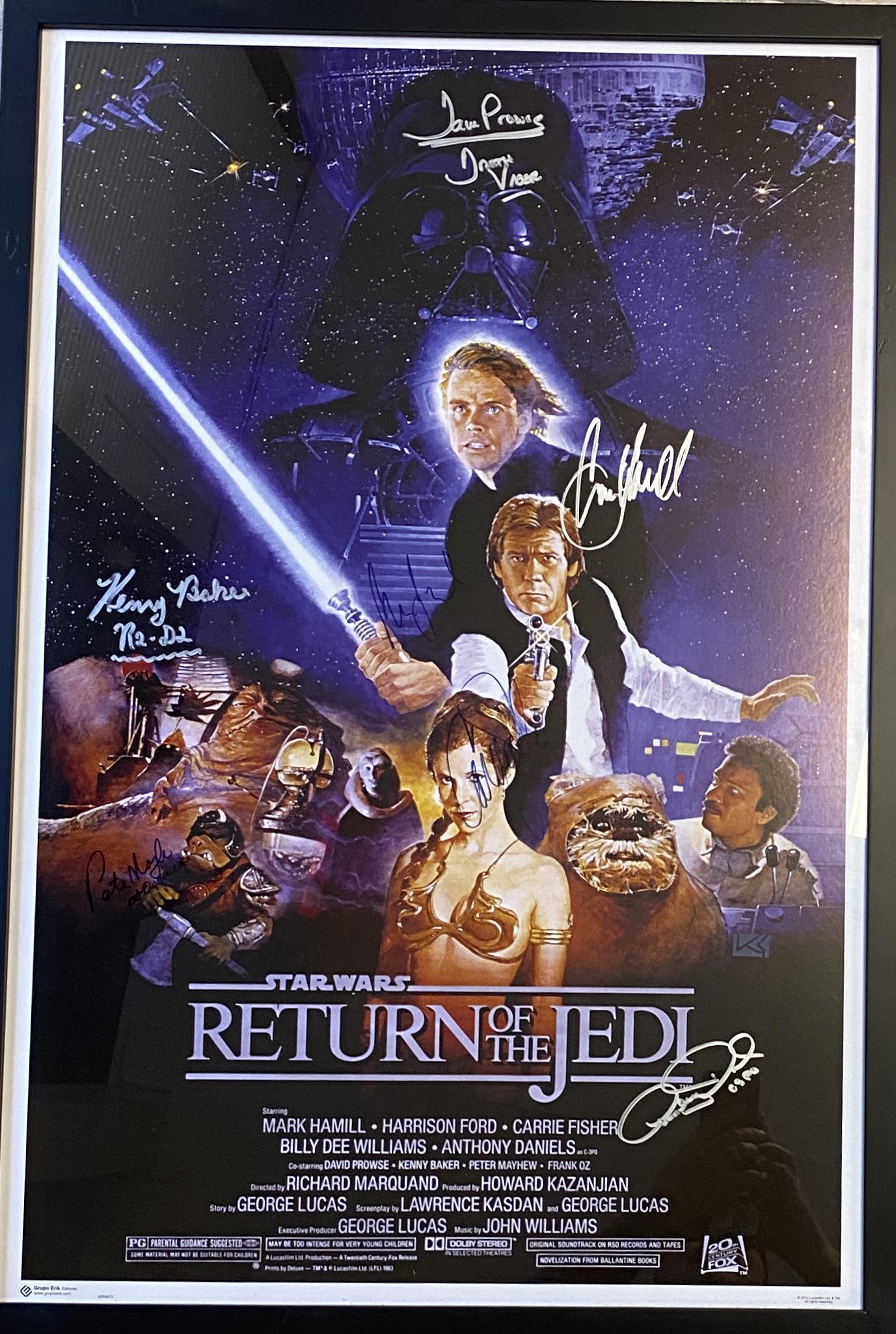 STAR WARS AUTOGRAPHED POSTER PROWSE FISHER HAMILL (1 of 1)