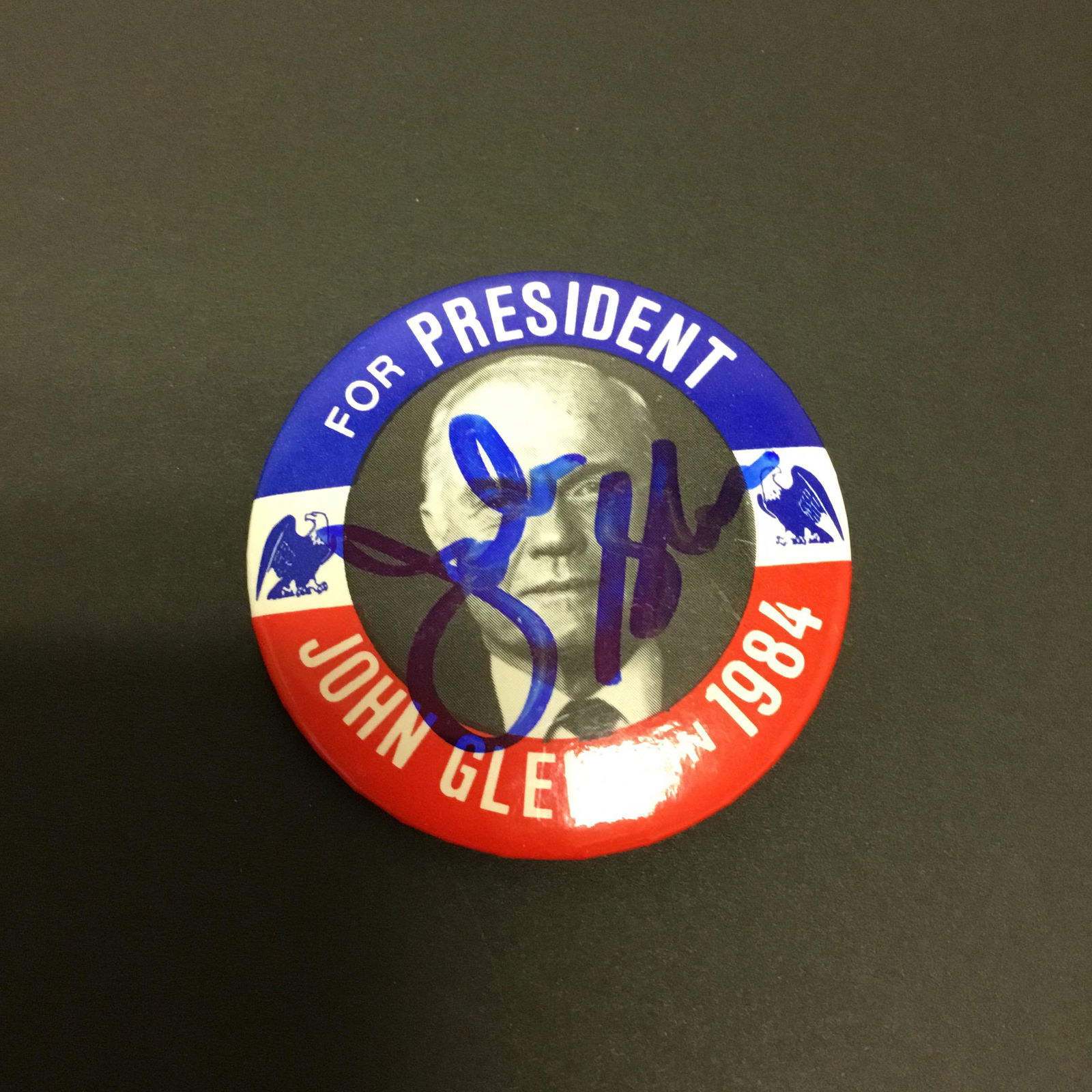 John Glenn Autographed Pin (1 of 1)