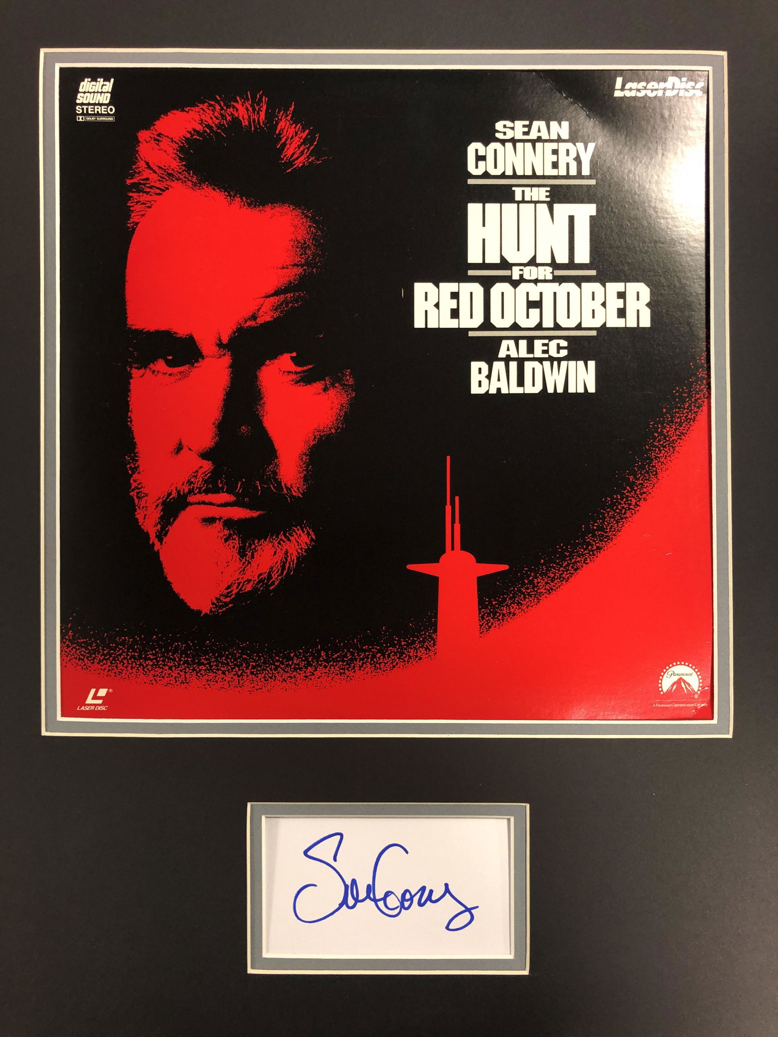 Sean Connery  Matted Laserdisc Cover Display With Cut (1 of 1)