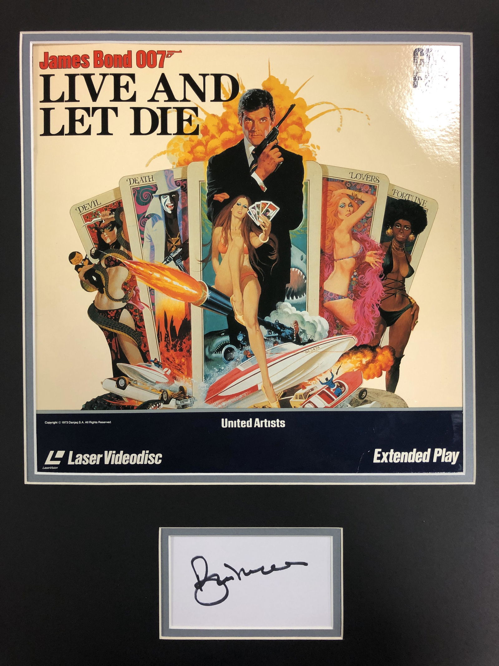 Roger Moore Matted Laserdisc Cover Display With Cut (1 of 1)
