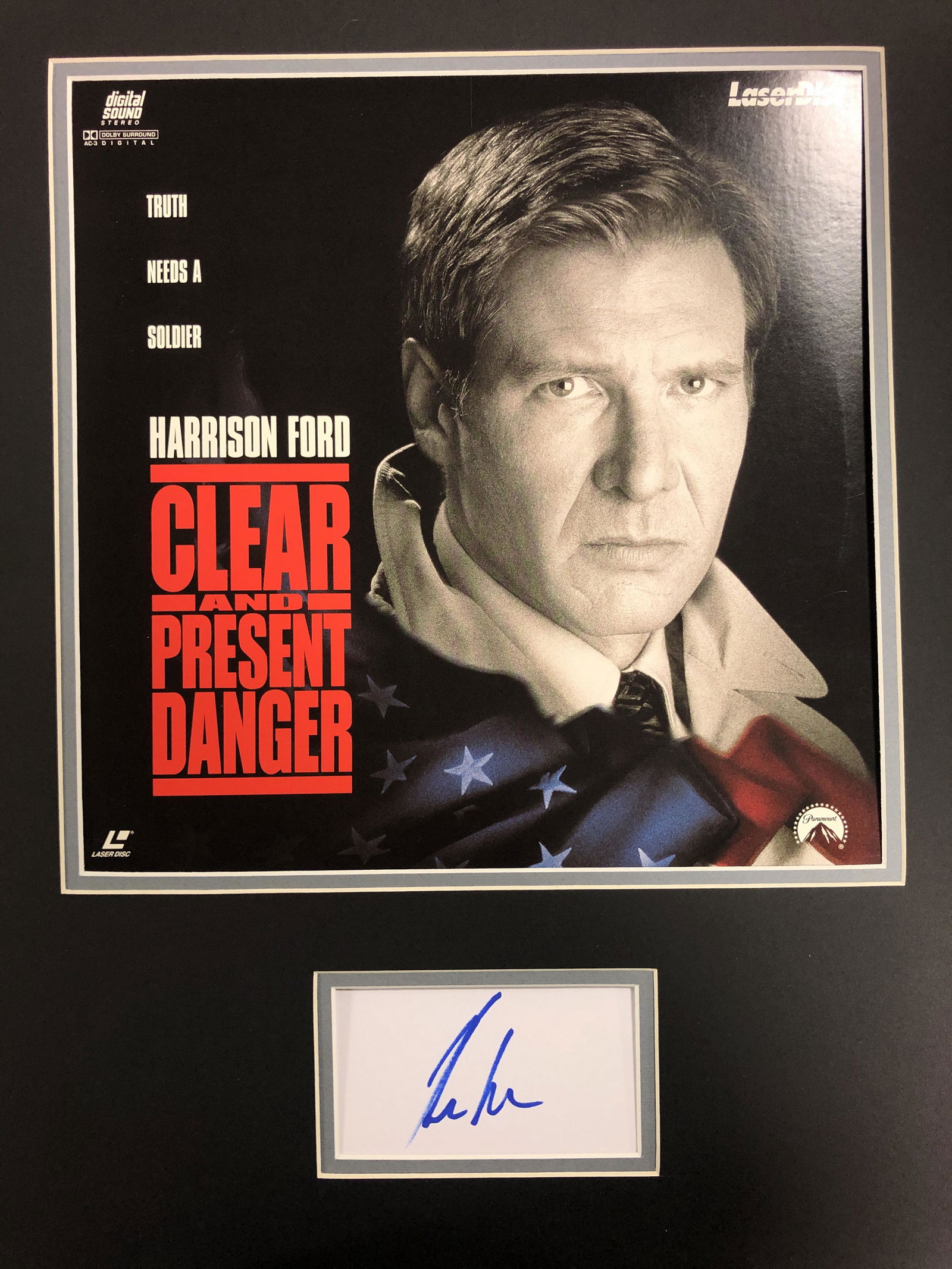 Harrison Ford Matted Laserdisc Cover Display With Cut (1 of 1)