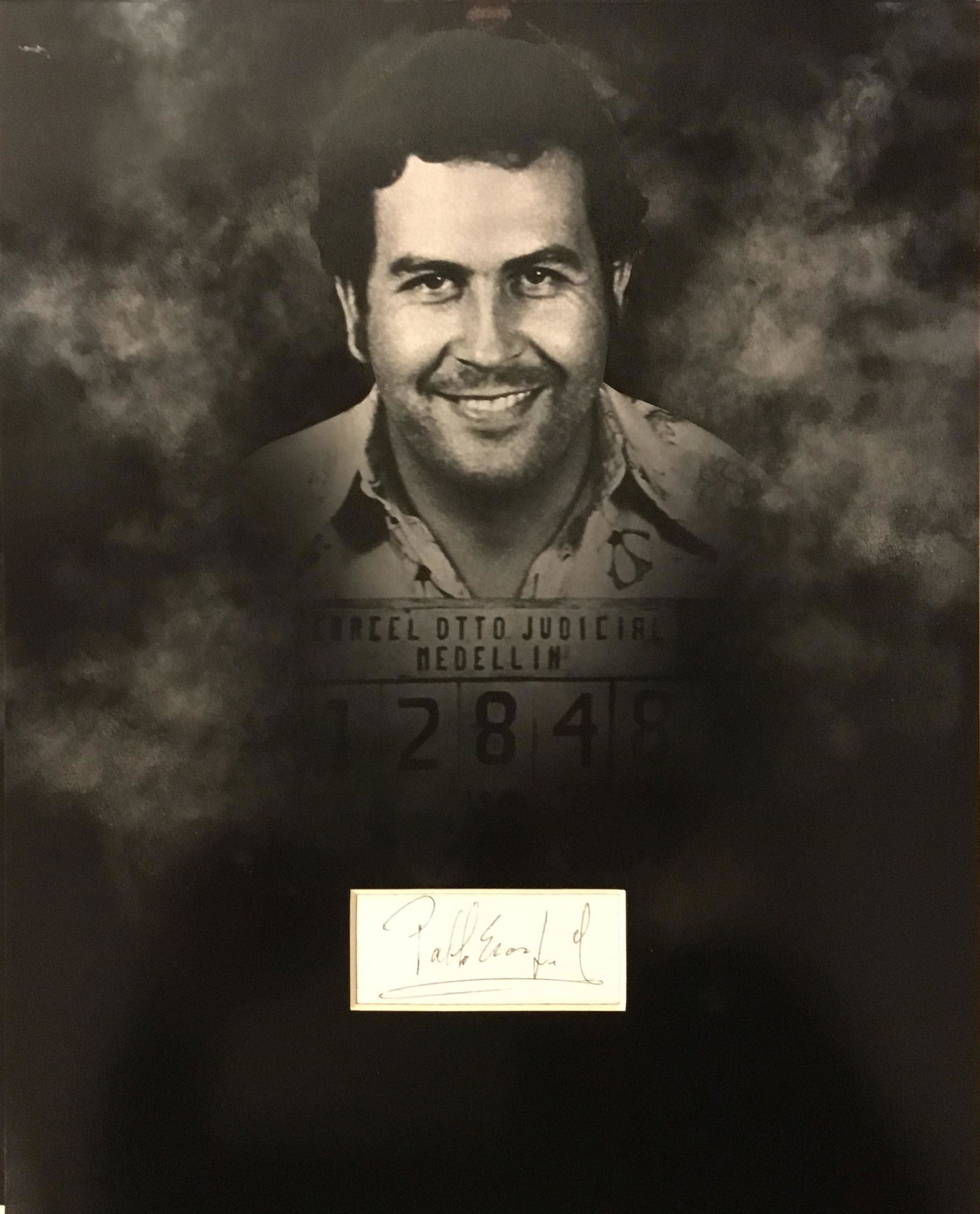 Pablo Escobar Autographed Display (1 of 1)