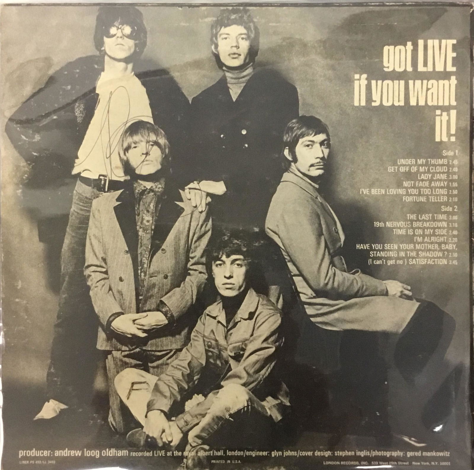 Brian Jones Autographed Album Cover Only (1 of 1)