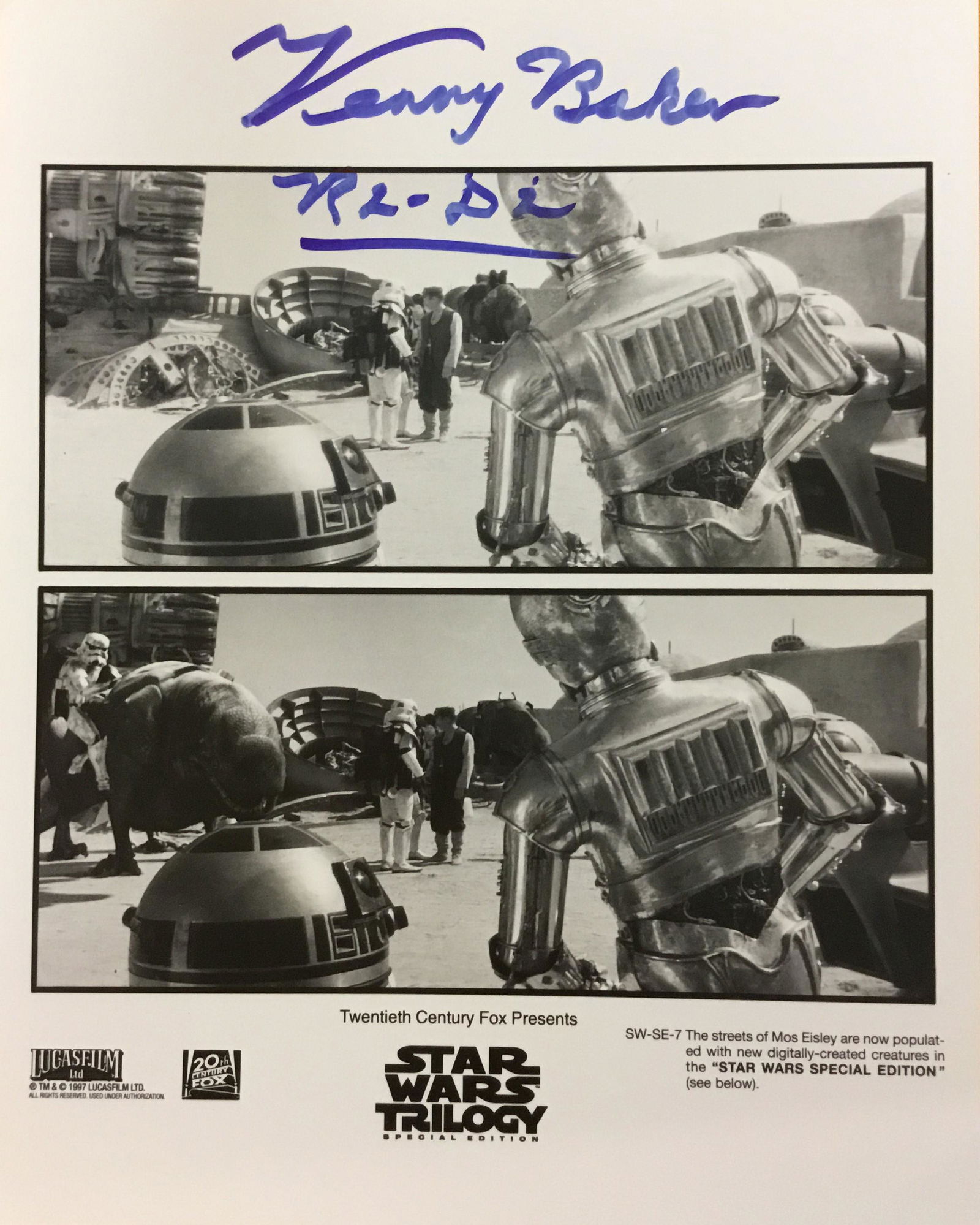 Kenny Baker R2-D2 Autographed Movie Photo (1 of 1)