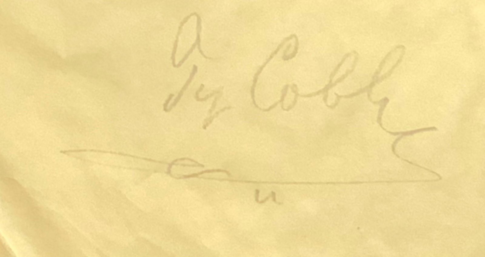 Ty Cobb Cut Autograph (1 of 1)