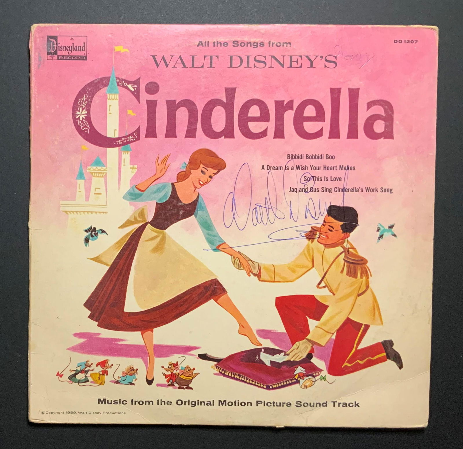 Walt Disney Autographed Album Cover Only: Ask any and all questions before bidding. Signed album covers are not guaranteed to have vinyl record included, if curious email support@iczauctions.com . All framed items take 2 weeks for framing. We