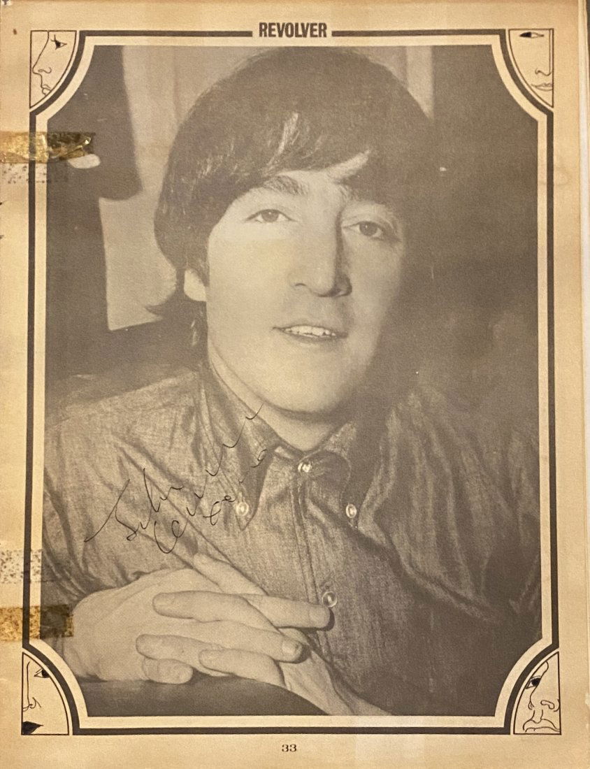 John Lennon Autographed Vintage Magazine Page! BEATLES (1 of 1)