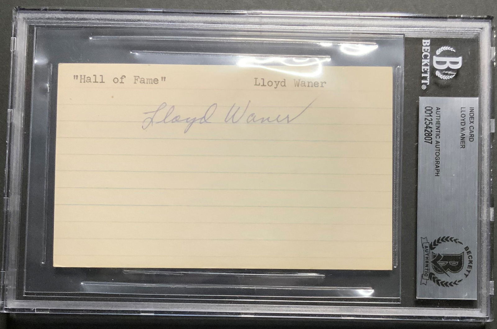 Lloyd Waner Beckett Authenticated Autograph (1 of 1)