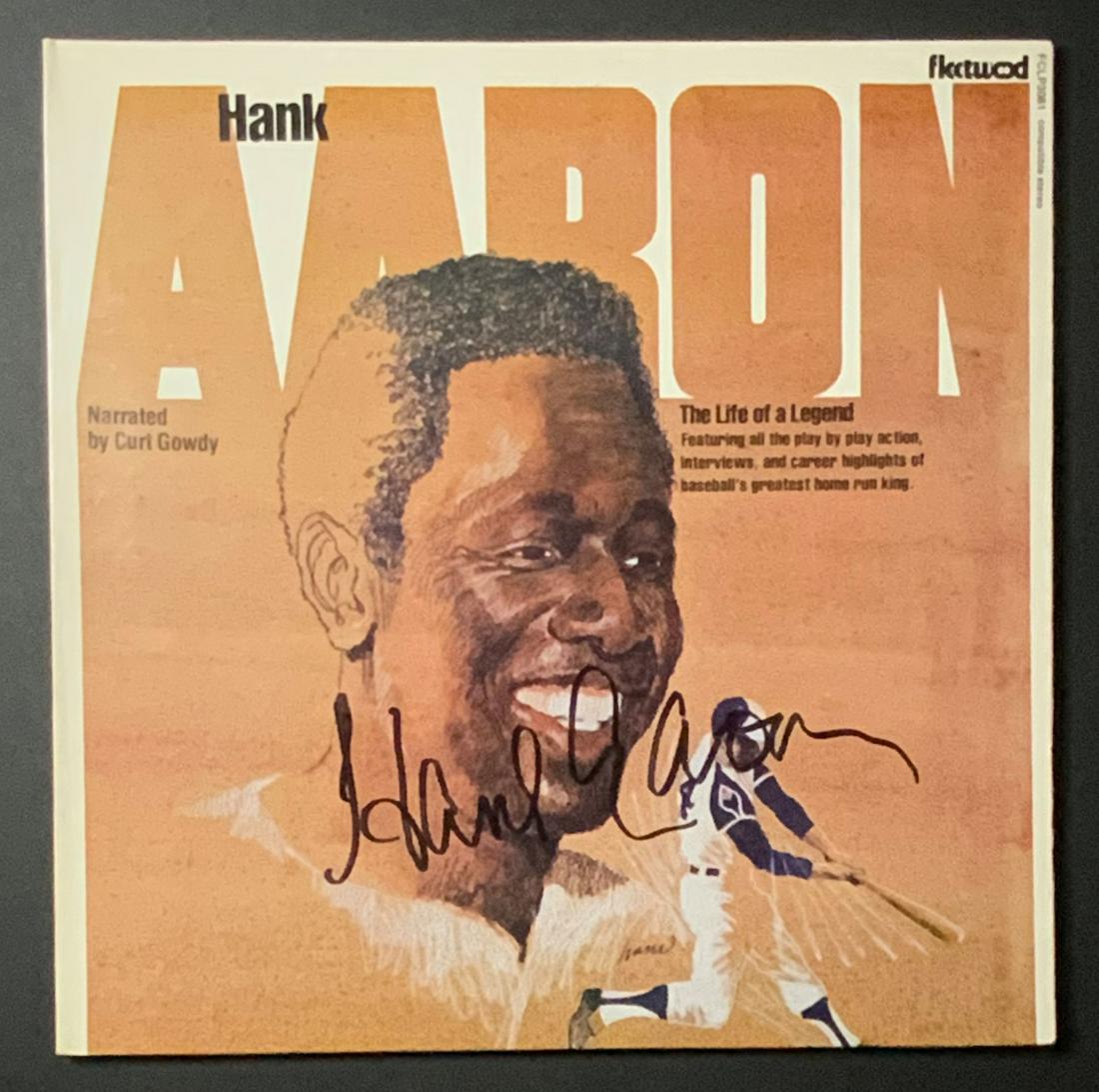 Hank Aaron Autographed Album Cover (1 of 1)