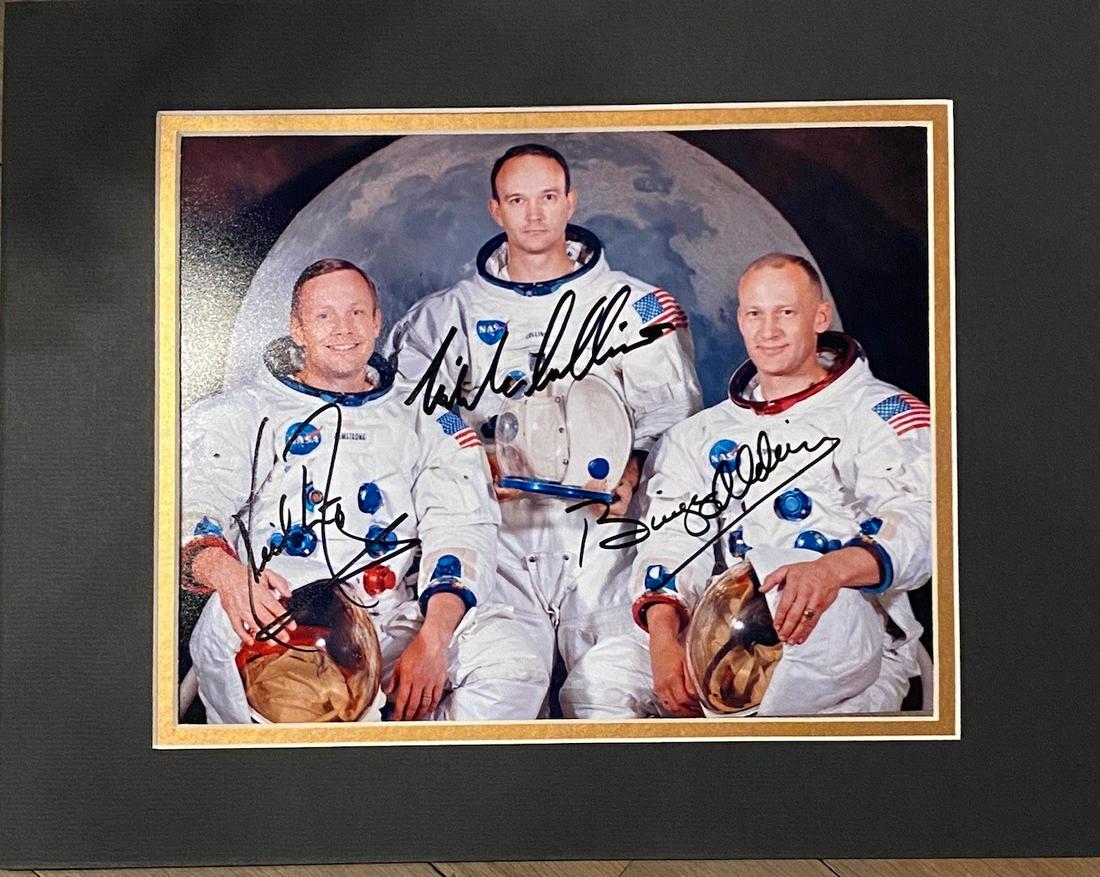 Aldrin, Collins, Armstrong Autographed Display (1 of 1)