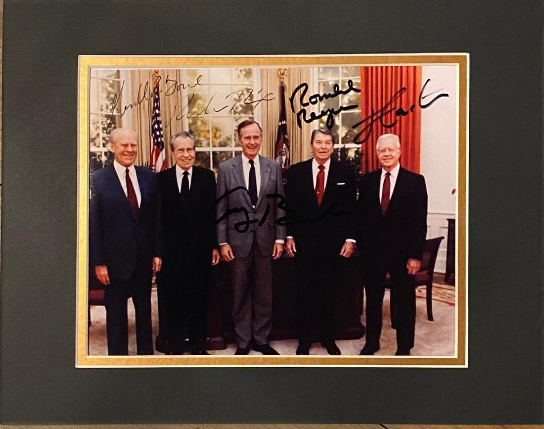 Presidents Autographed Display, Ford, Nixon, Bush Sr., (1 of 1)