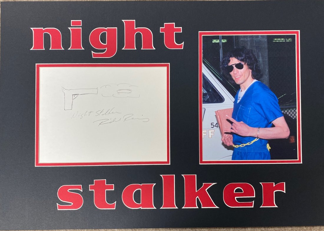 Richard Ramirez Autographed Framed Sketch STALKER! (1 of 1)
