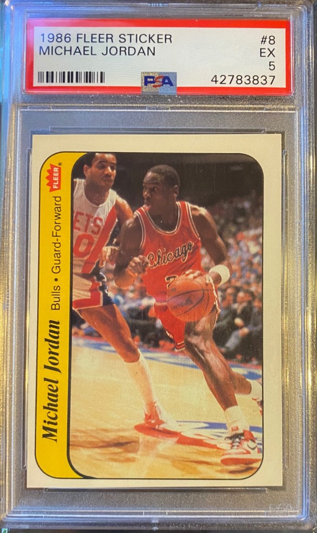 1986 FLEER STICKER PSA 5 MICHAEL JORDAN!! LOOK! ROOKIE (1 of 1)