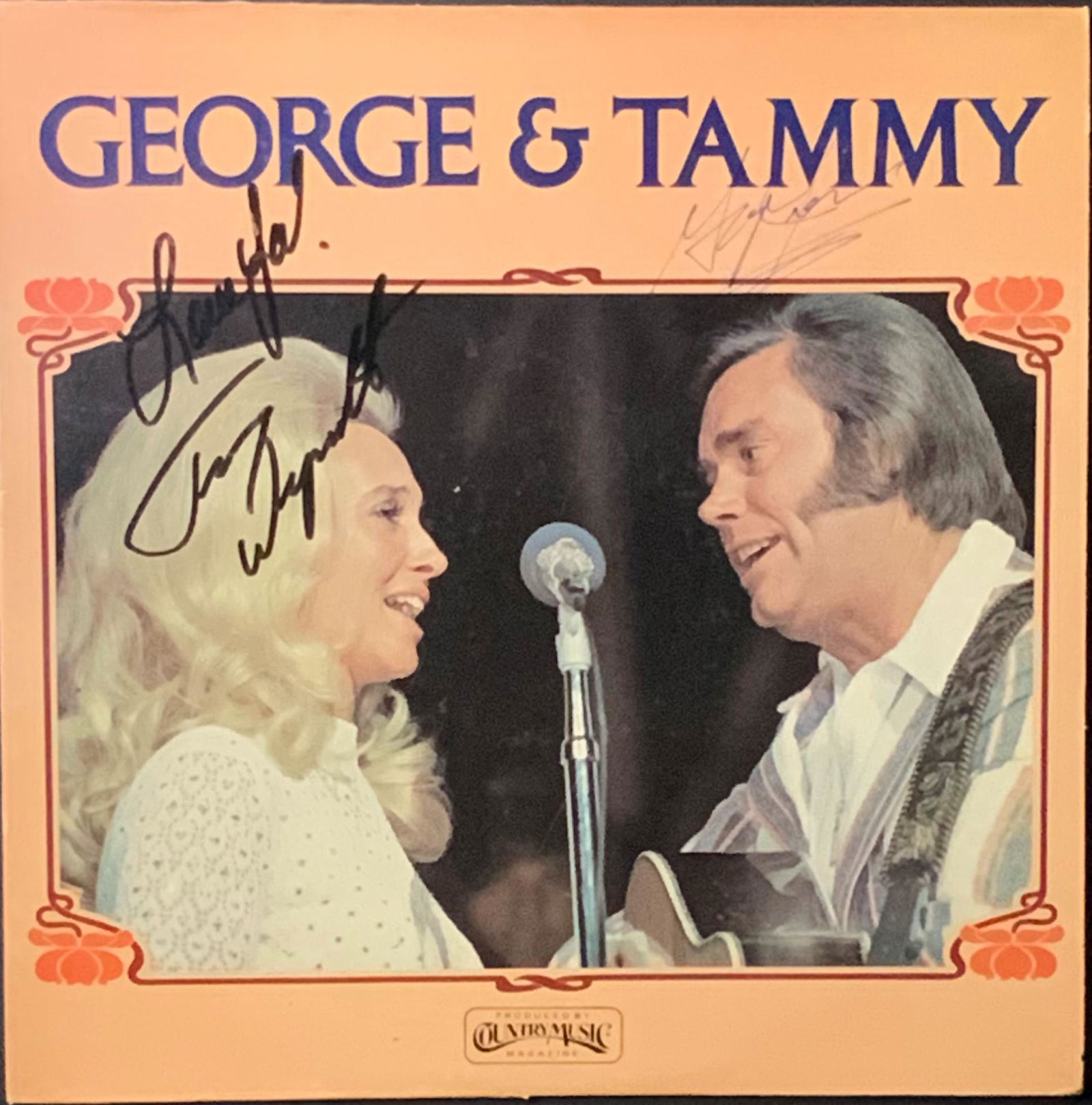 George Jones and Tammy Wynette Autographed Album Cover (1 of 1)