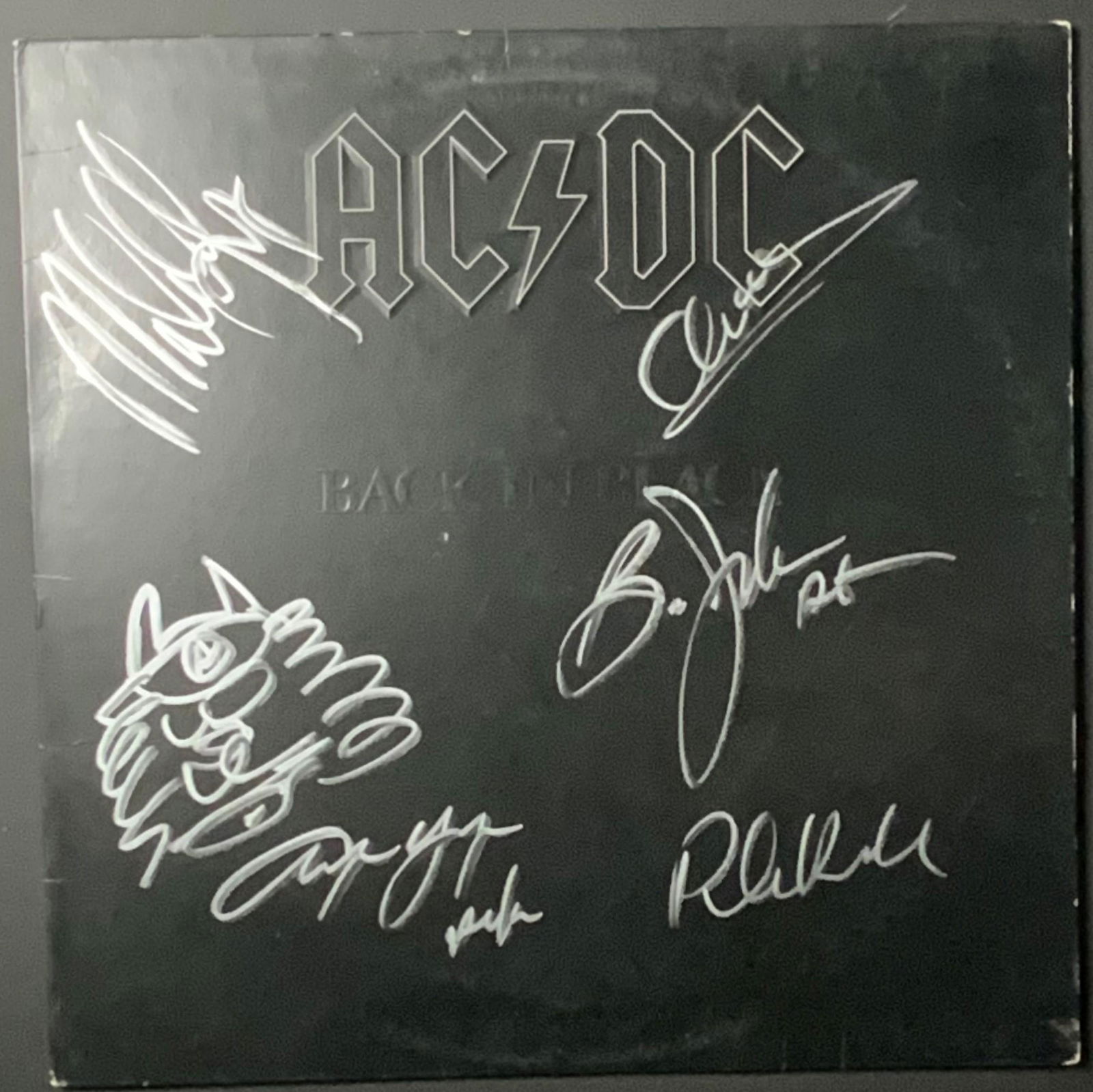 AC/DC Autographed Album Cover, signed by all (1 of 1)
