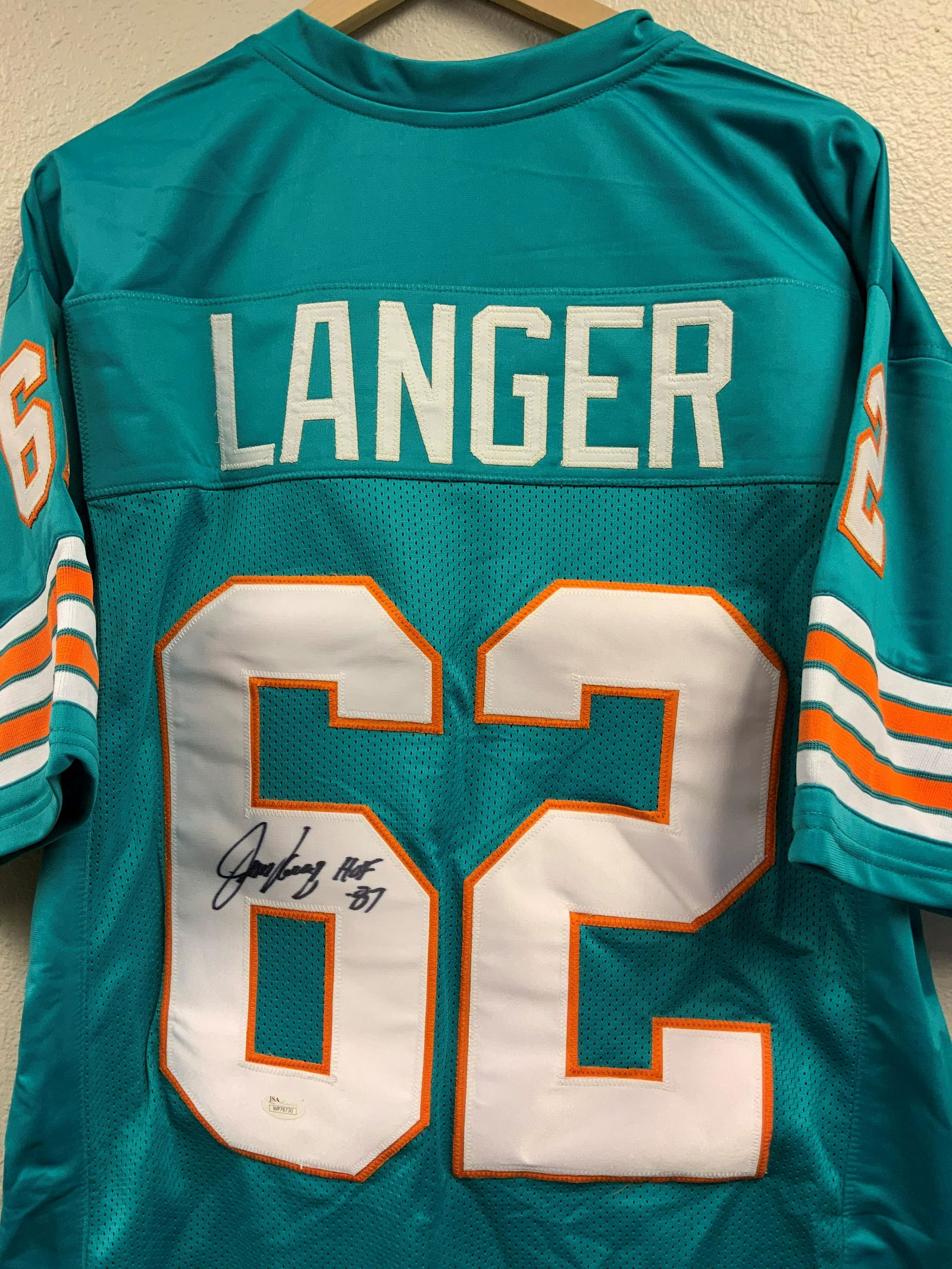 Jim Langer Autographed JSA Authenticated Jersey (1 of 1)