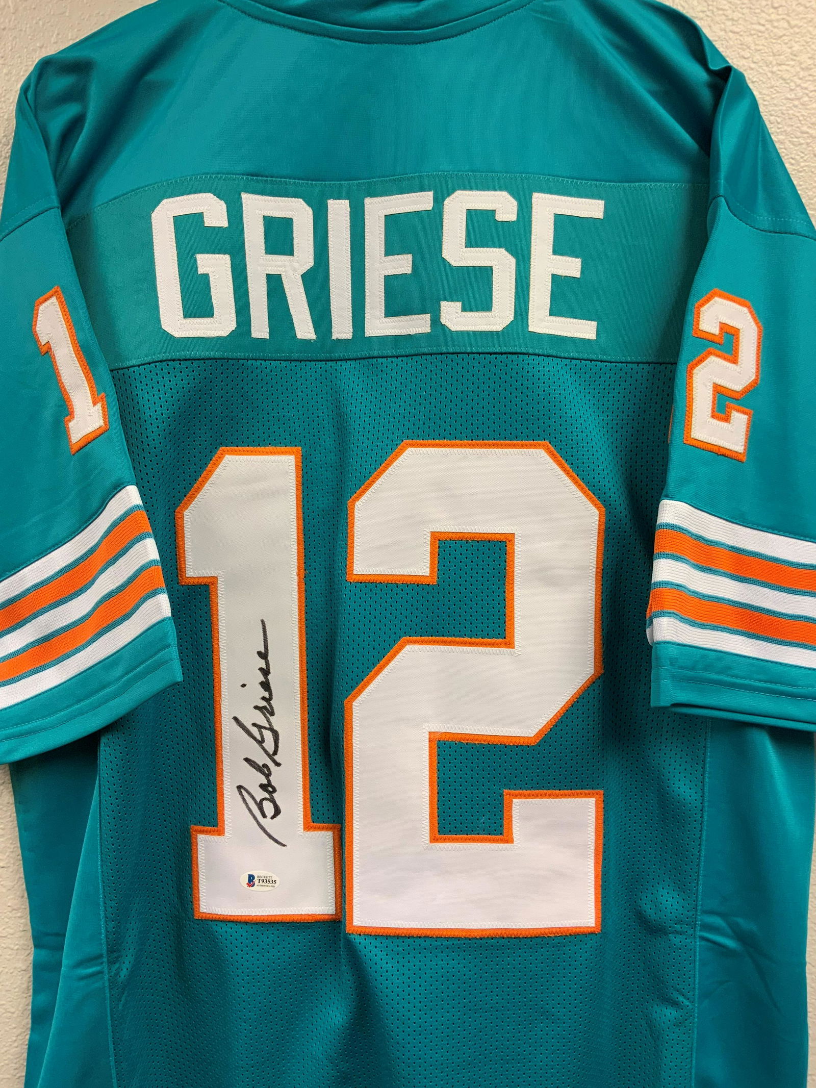 Bob Griese Autographed Beckett Authenticated Jersey (1 of 1)