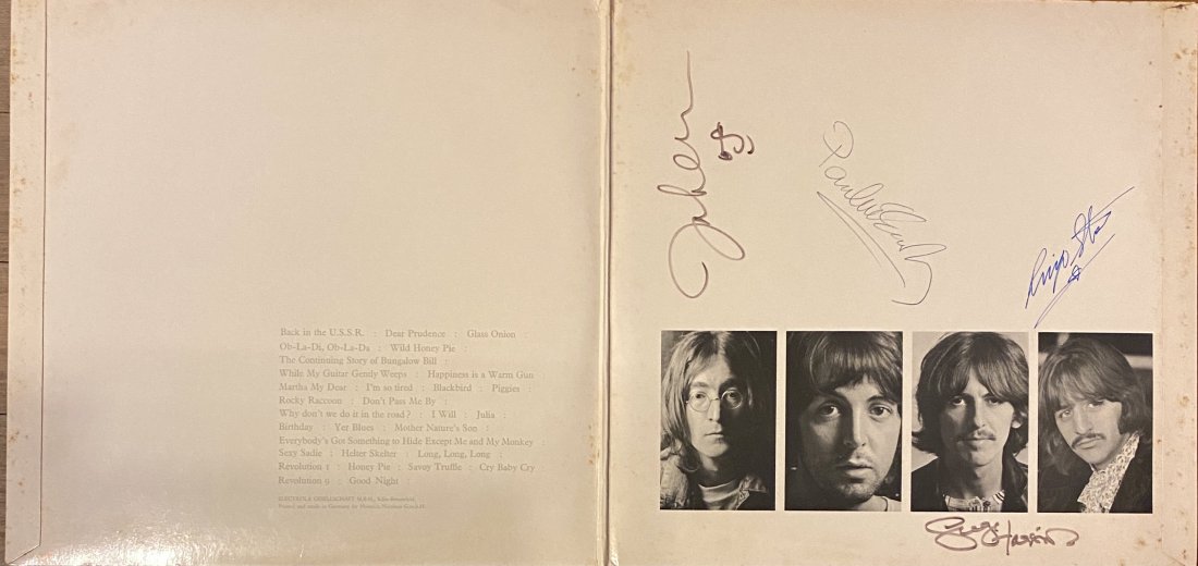 THE BEATLES AUTOGRAPHED RARE WHITE ALBUM ALL 4 LENNON (1 of 1)