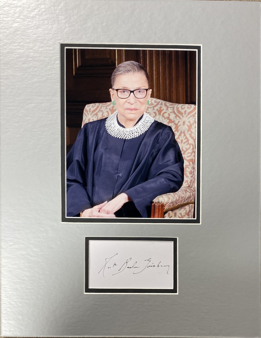 RUTH BADER GINSBURG AUTOGRAPHED DISPLAY: Each item comes with COA from us. Ask any and all questions before bidding. Signed album covers are not guaranteed to have vinyl record included, if curious email support@iczauctions.com to inquire . 