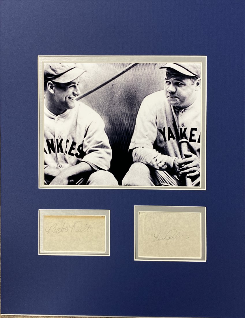 BABE RUTH LOU GEHRIG AUTOGRAPHED DISPLAY (1 of 1)