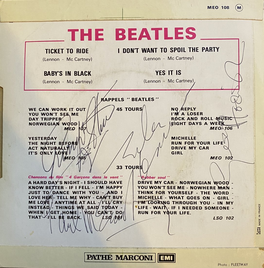 THE BEATLES AUTOGRAHED ALBUM COVER ALL 4 LENNON: Each item comes with COA from us. Ask any and all questions before bidding. Signed album covers are not guaranteed to have vinyl record included, if curious email support@iczauctions.com to inquire . 