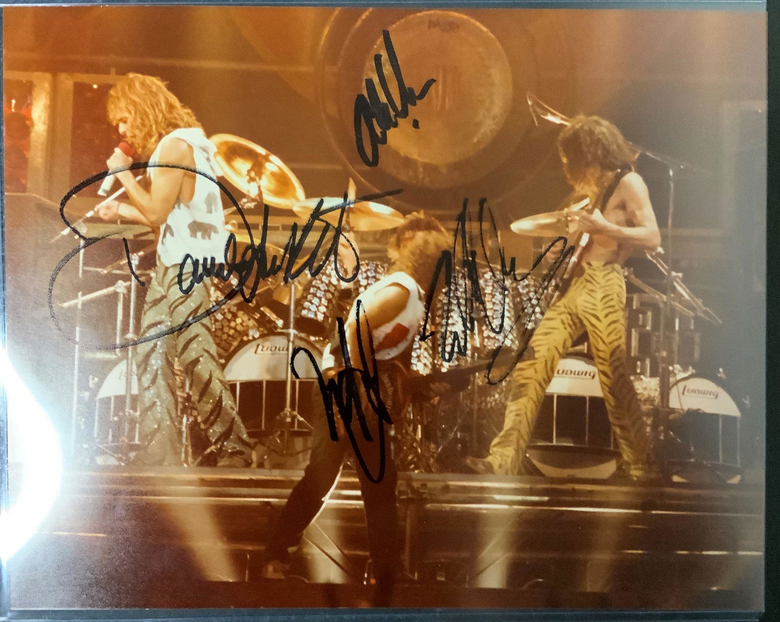Van Halen Autographed Photo, Eddie Alex Micheal David (1 of 1)