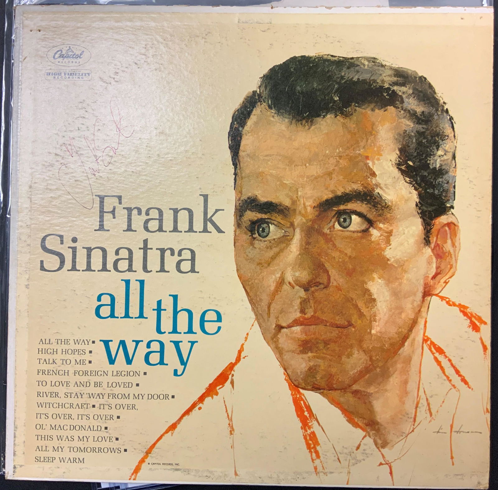 Frank Sinatra Autographed Album Cover (1 of 1)