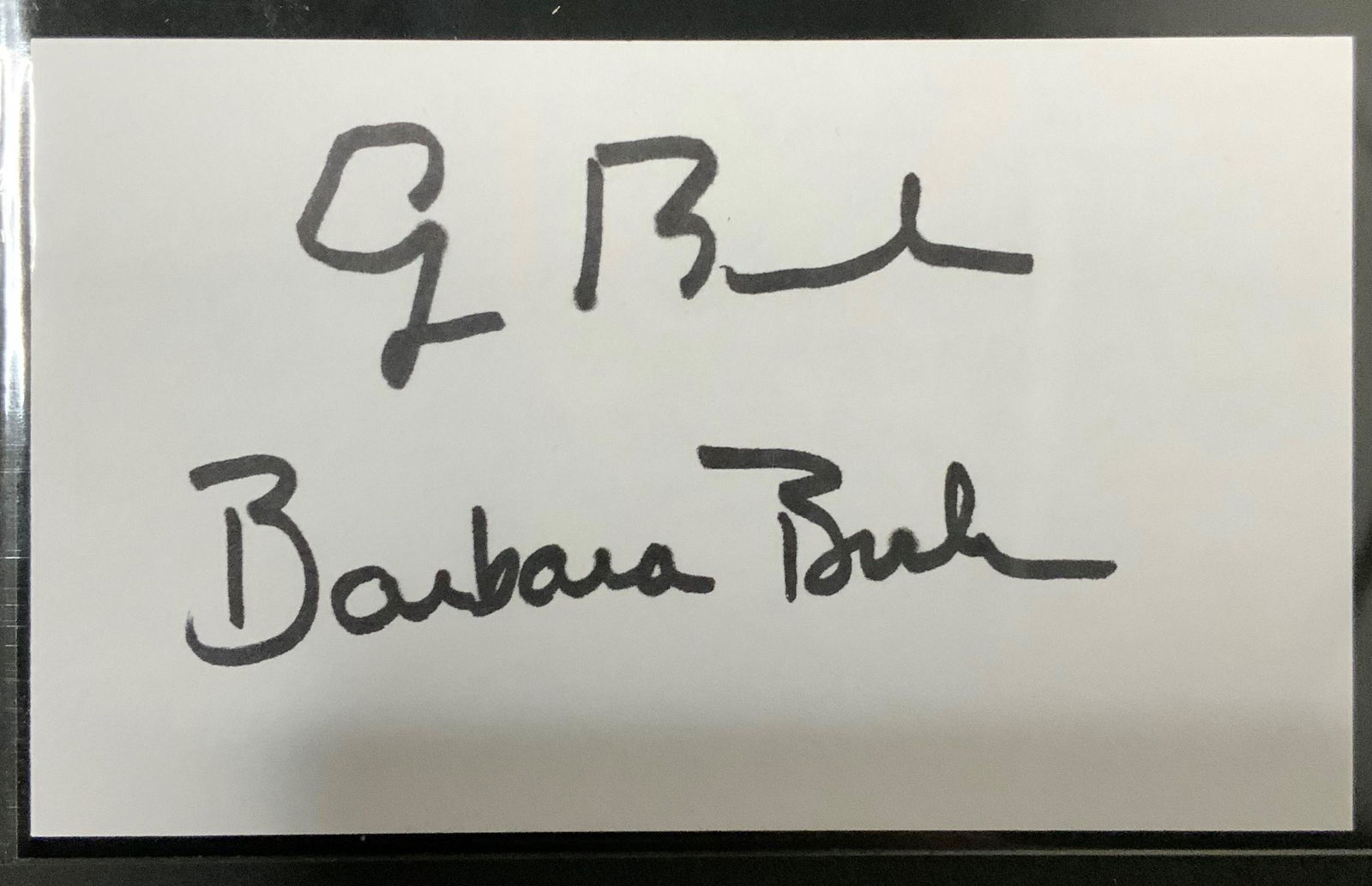 George and Barbara Bush Autographed card (1 of 1)