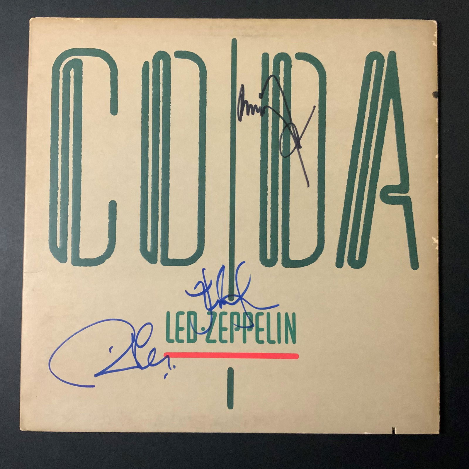 Led Zeppelin  Autographed Album Cover Only, No Vinyl, (1 of 1)