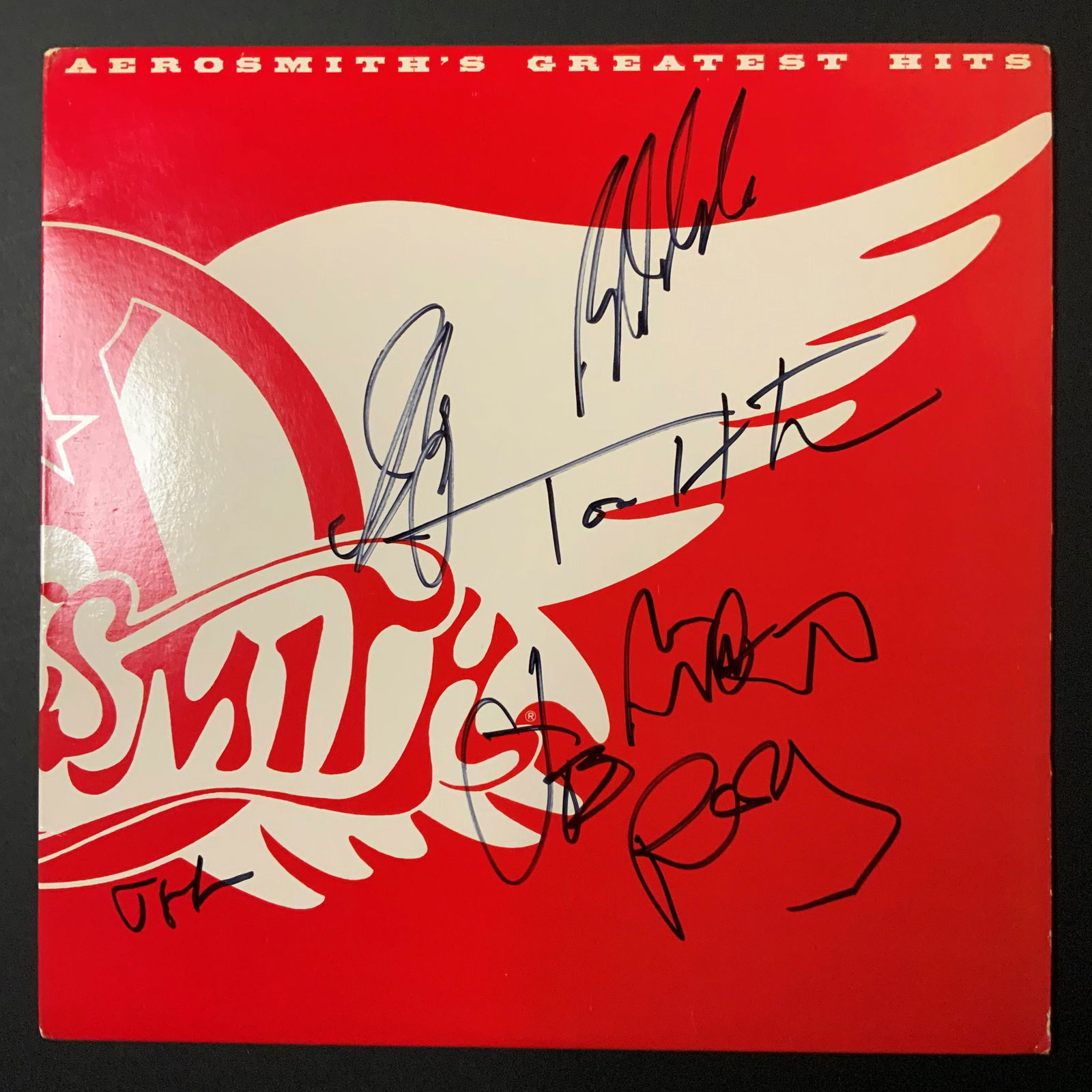 Aerosmith  Autographed Album Cover Only, No Vinyl, (1 of 1)