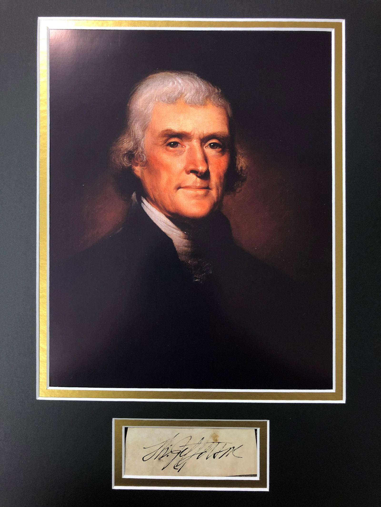 Thomas Jefferson Cut Autographed Display (1 of 1)