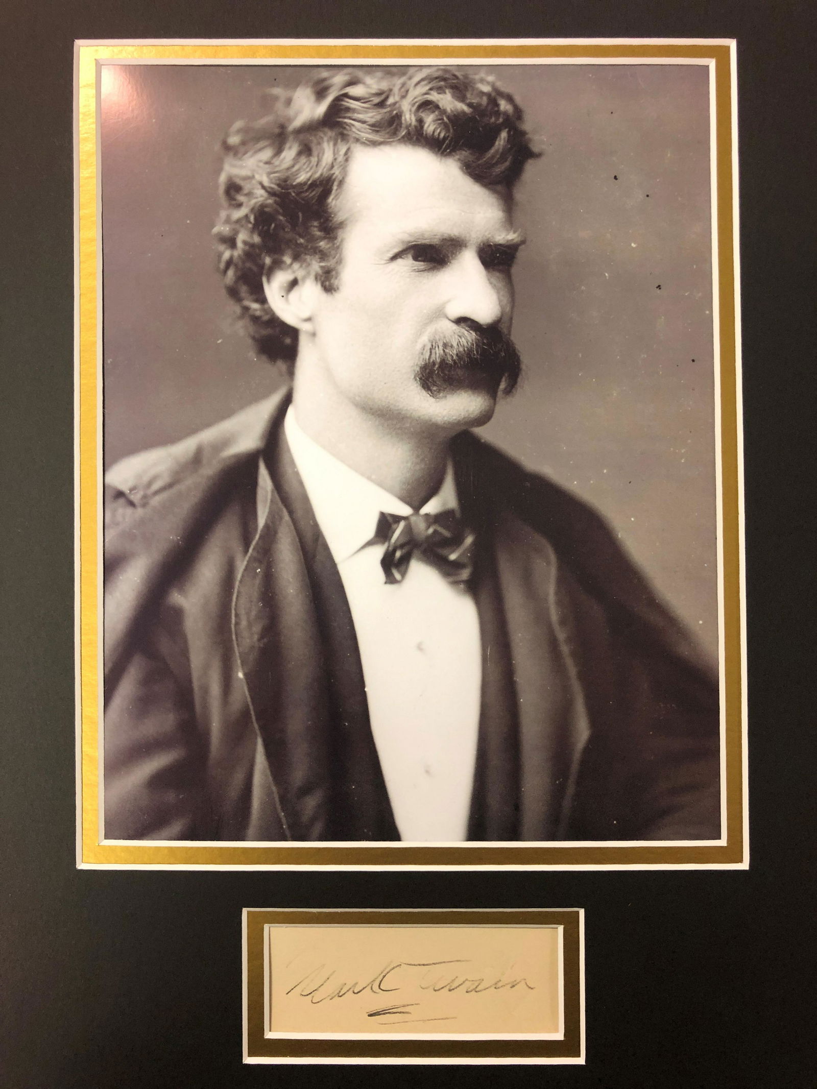 Mark Twain Cut Autographed Display (1 of 1)