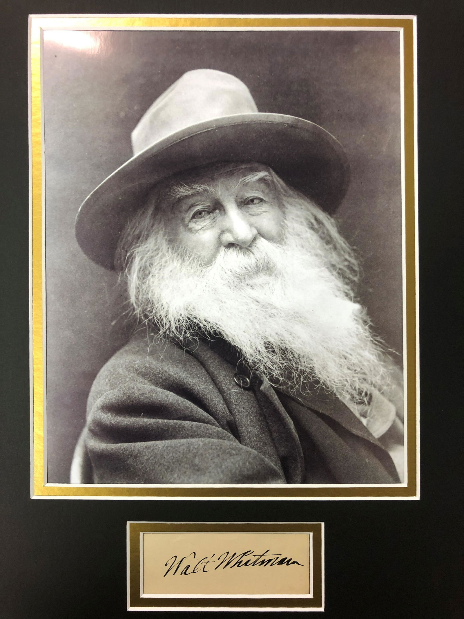 Walt Whitman Cut Autographed Display (1 of 1)