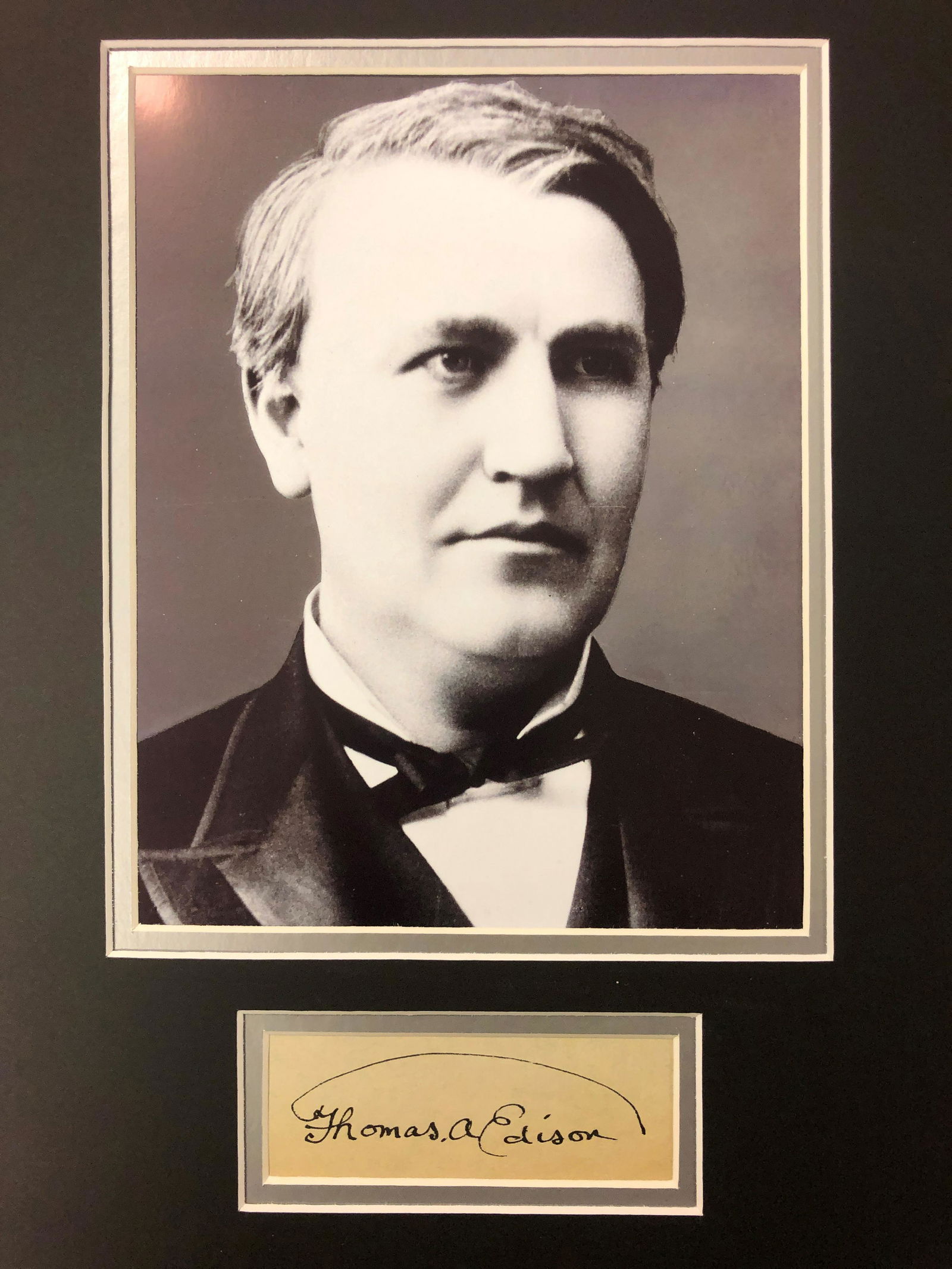 Thomas Edison Cut Autographed Display (1 of 1)