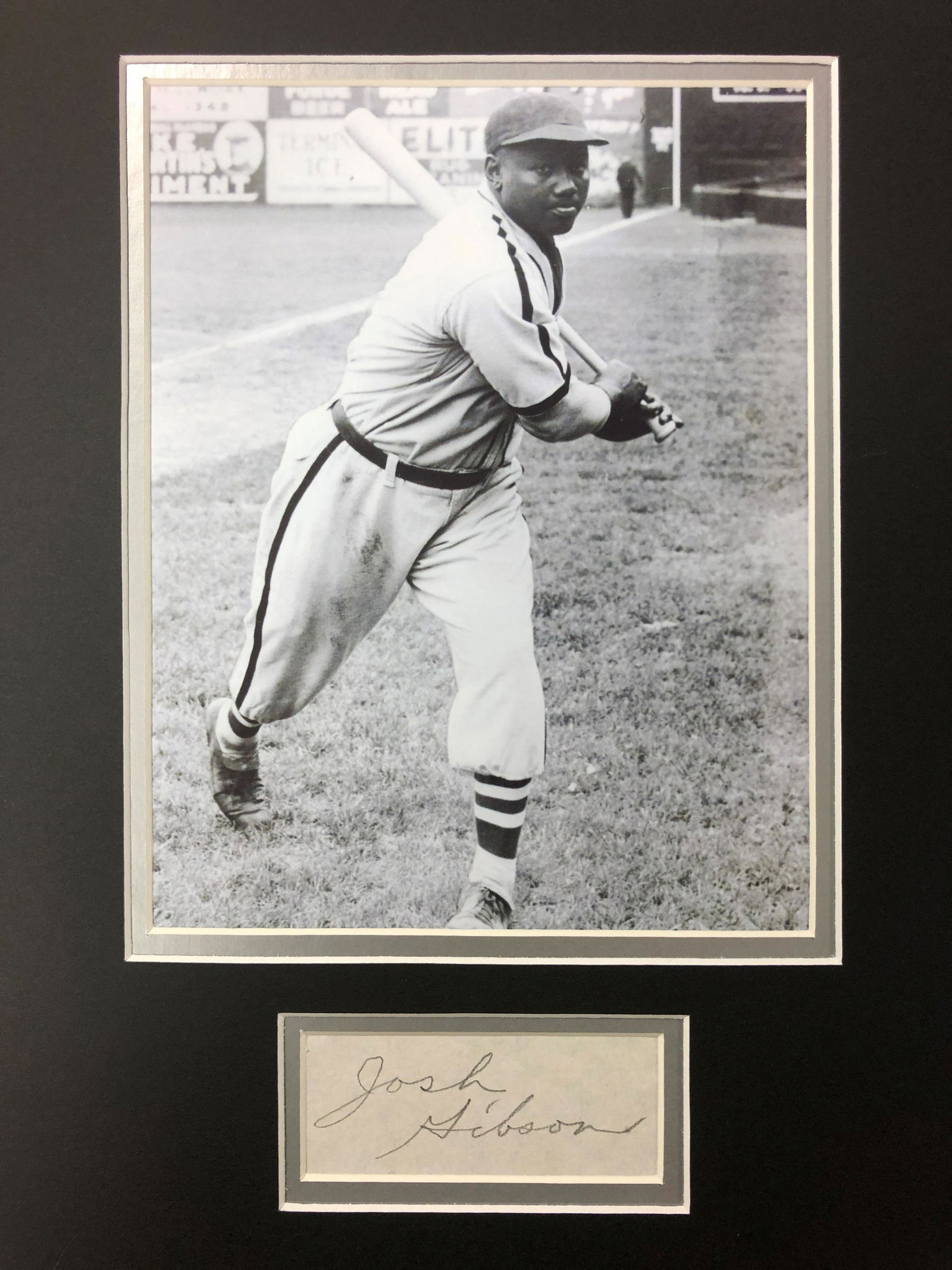 Josh Gibson Cut Autographed Display (1 of 1)