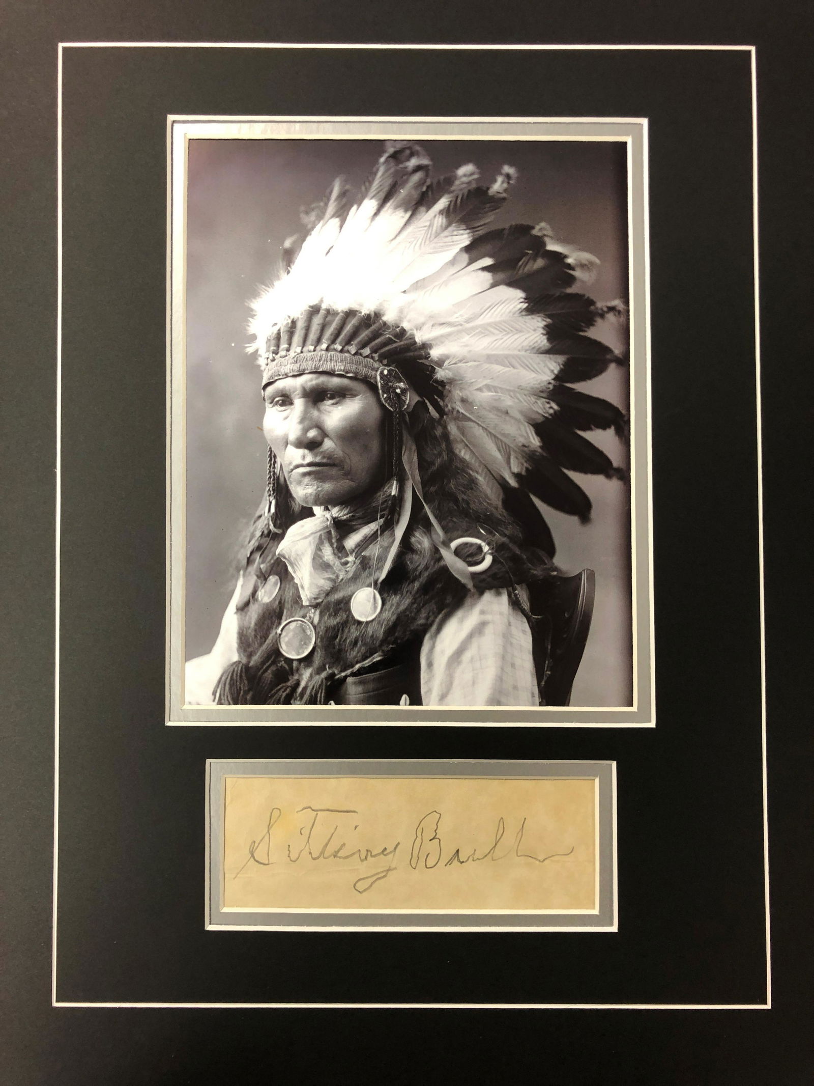 Chief Sitting Bull Cut Autographed Display (1 of 1)