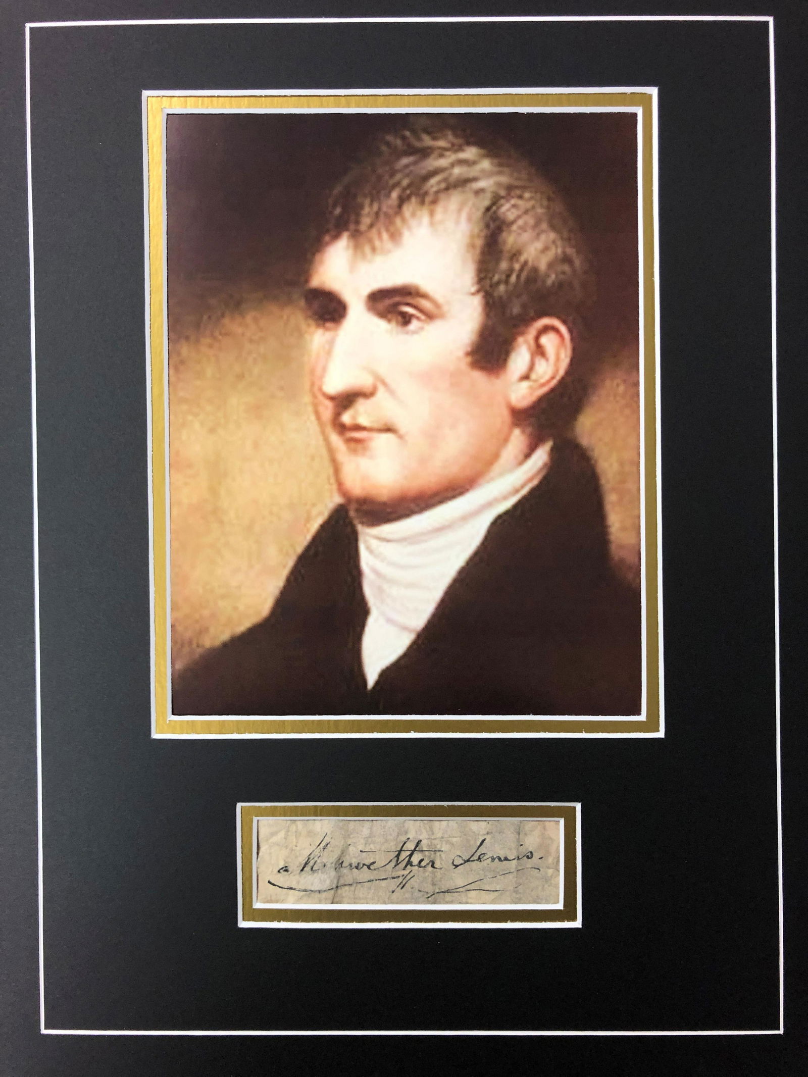 Meriwether Lewis Cut Autographed Display (1 of 1)