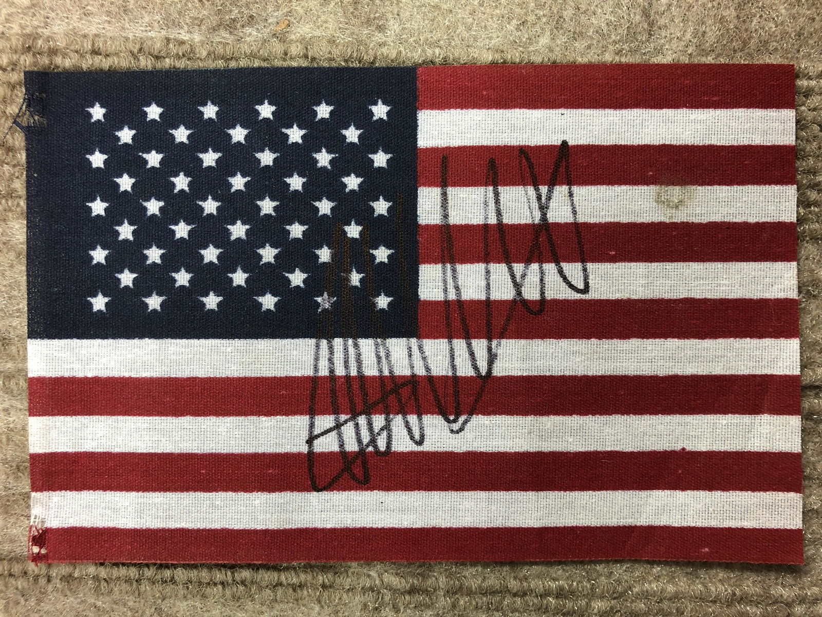 Donald Trump Autographed Mini Flag (1 of 1)