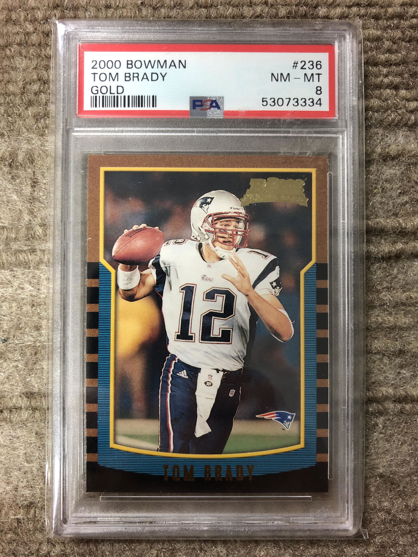 Tom Brady 2000 Bowman Gold PSA NM 8 graded (1 of 1)